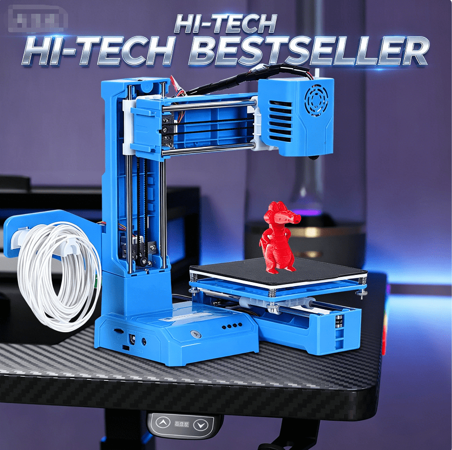 Mini 3D Printer Fully Assembled with Automatic Leveling, 100x100x100mm Build Size Printing Machine for Beginners, Kids, Students