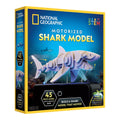 National Geographic Motorized Shark 3D Puzzle – 45-Piece Wooden Model Kit with Light-Up Display Base and Shark Facts