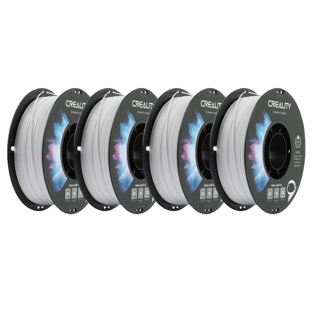 Official Creality 15-Pack PETG 3D Printer 1.75mm Filament Non-Toxic High Toughness Accuracy-Black