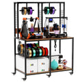 OmniHaven Dual 3D Printer Stand with Filament Storage and Lockable Wheels