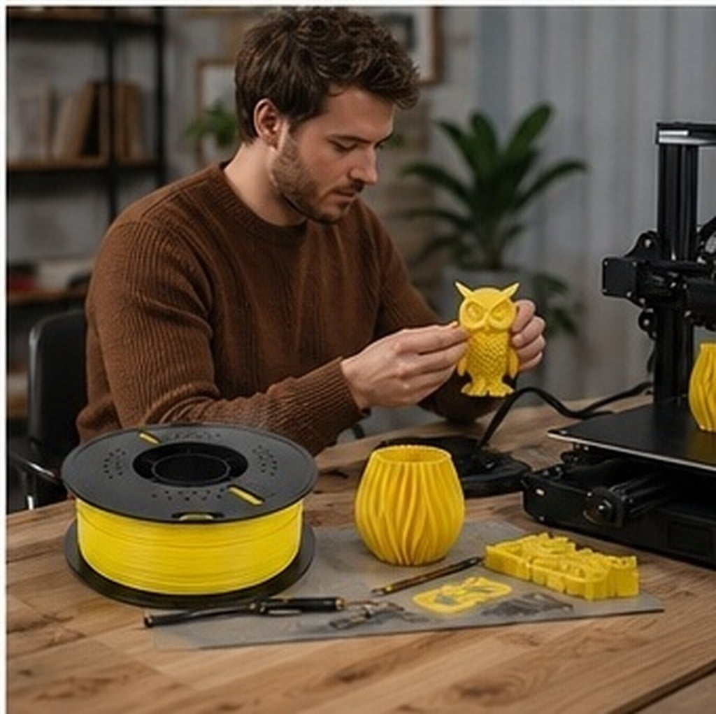 PAMINGONO Pla Filament for 3D Printers Yellow with Consistent Extrusion and Wide Compatibility