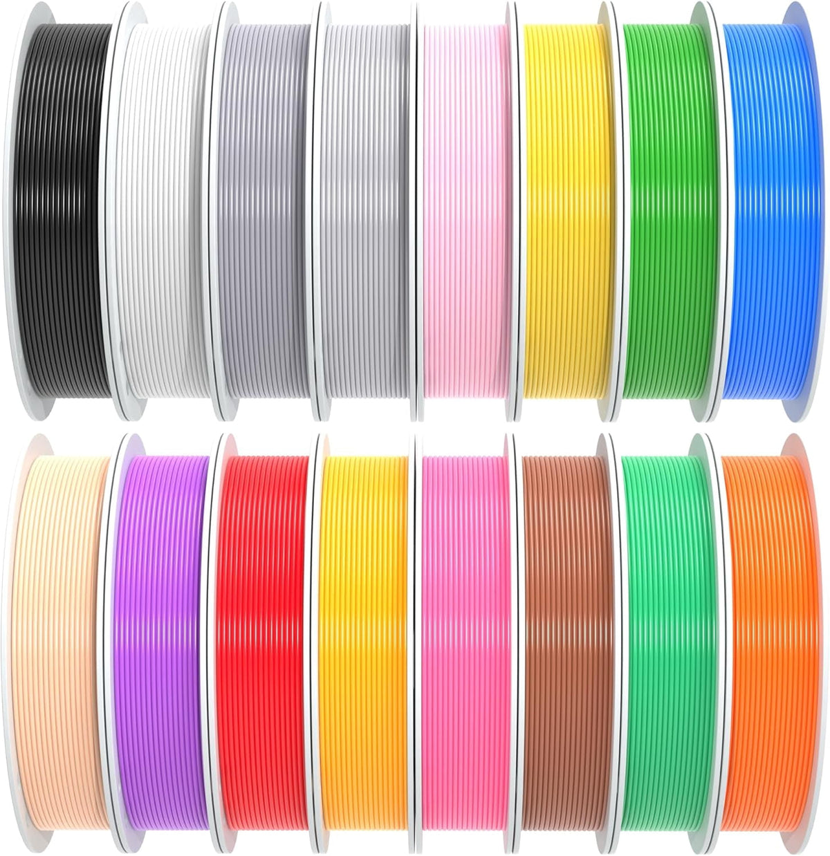 PETG 3D Printer Filament 1.75mm High Precision Durable Strong Filament Mith Better Flow Dimensional Accuracy +/- 0.02mm Suitable for Most FDM 3D Printers 4 Kilograms Sixteen Colors