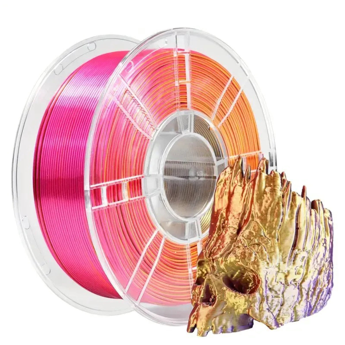 PLA Silk 3D Printer Filament 1.75mm, Dimensional Accuracy +/- 0.02 mm, 1KG Spool (2.2lbs) PLA Gradient Color