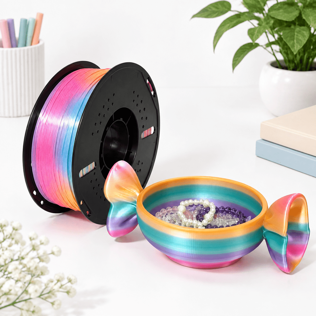 Pla Rainbow Candy 3D Printer Filament 1.75mm 1kg for FDM Printers