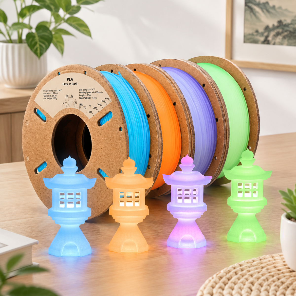 Plament Bundle 8 Colors 1.75mm ± 0.02mm Dimensional Accuracy 8 * 250g Spools For Fdm 3d Printers