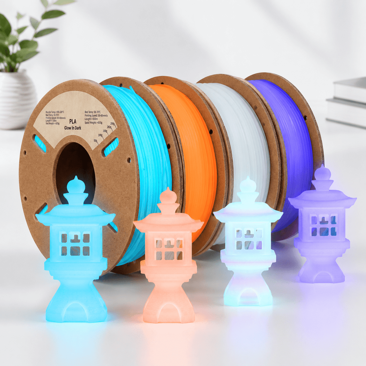 Plament Bundle 8 Colors 1.75mm ± 0.02mm Dimensional Accuracy 8 * 250g Spools For Fdm 3d Printers