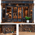 Qissep Book Nook Kit for Adults - Golden Section Line DIY Miniature Dollhouse 3D Wooden Puzzle, Creative Bookshelf Insert Decor, Unique Home Decoration Craft Kits for Women Men