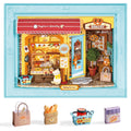 ROBOTIME 3D Wooden Puzzle, Wall-Mountable Tiny Home Creative Frame, Holiday Home Decor Craft Kits, Christmas Birthday Gifts for Adults Teens(Fluffy Cat Bakery)