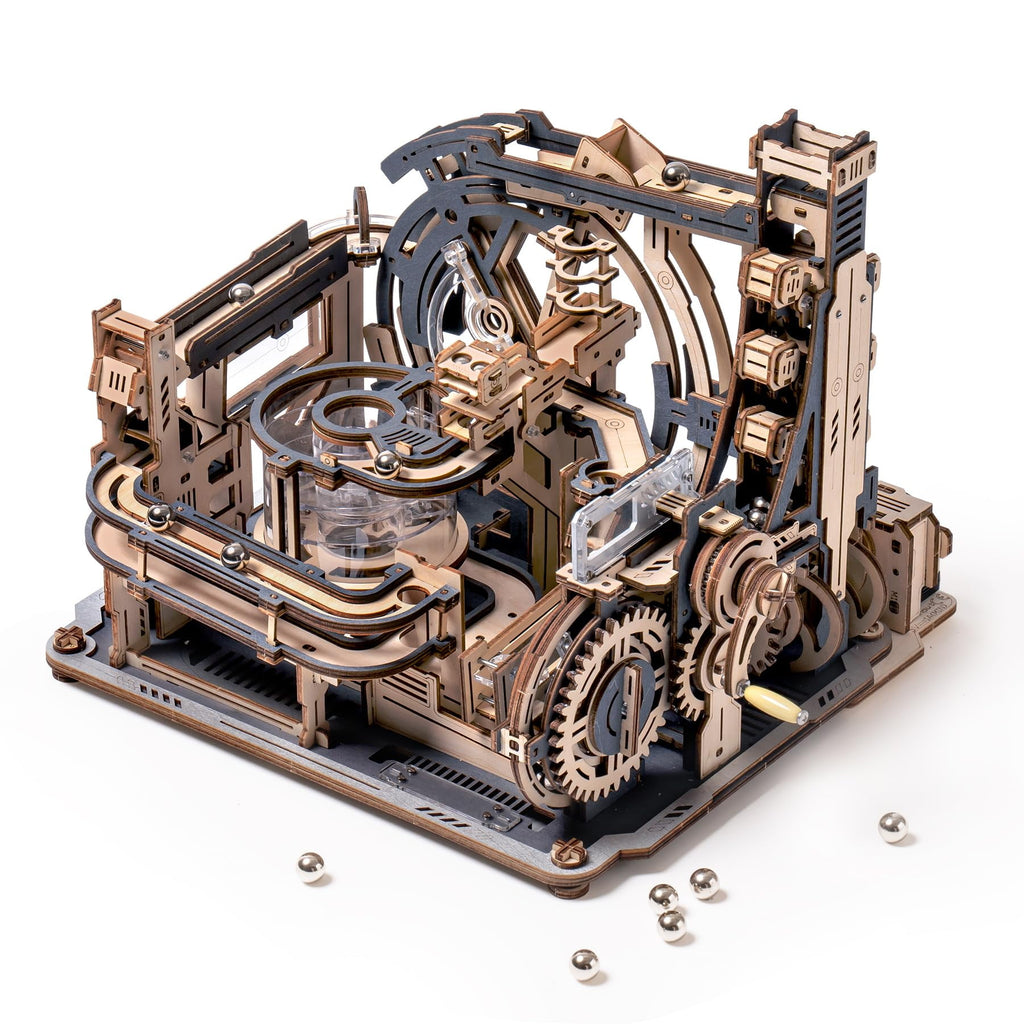 ROKR 3D Jigsaw Wooden Puzzle Marble Run Spaceport Electric Model Kit for Adults and Kids 472 Pieces
