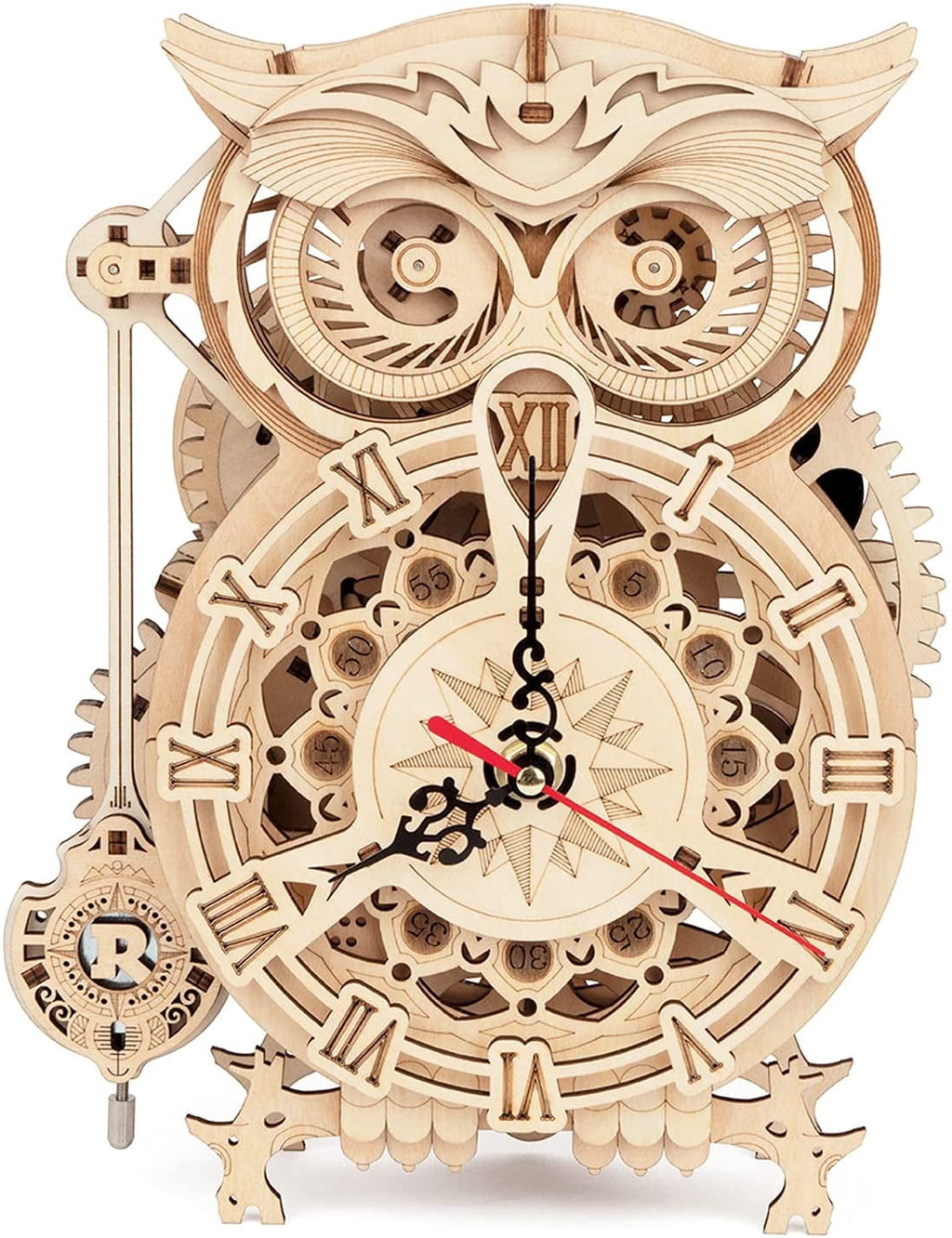 ROKR 3D Puzzle Owl Clock - Mechanical Model Building Kit for Adults 161PCS Clock Creative Gift Home Decor for Family