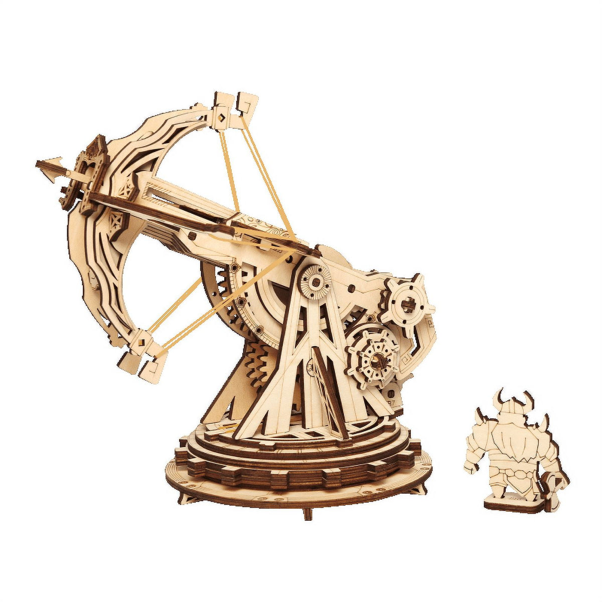 ROKR 3D Wooden Puzzle 158 Pieces Diy Model Toys Medieval Wheeled Cannon Brain Teaser Gift for Kids