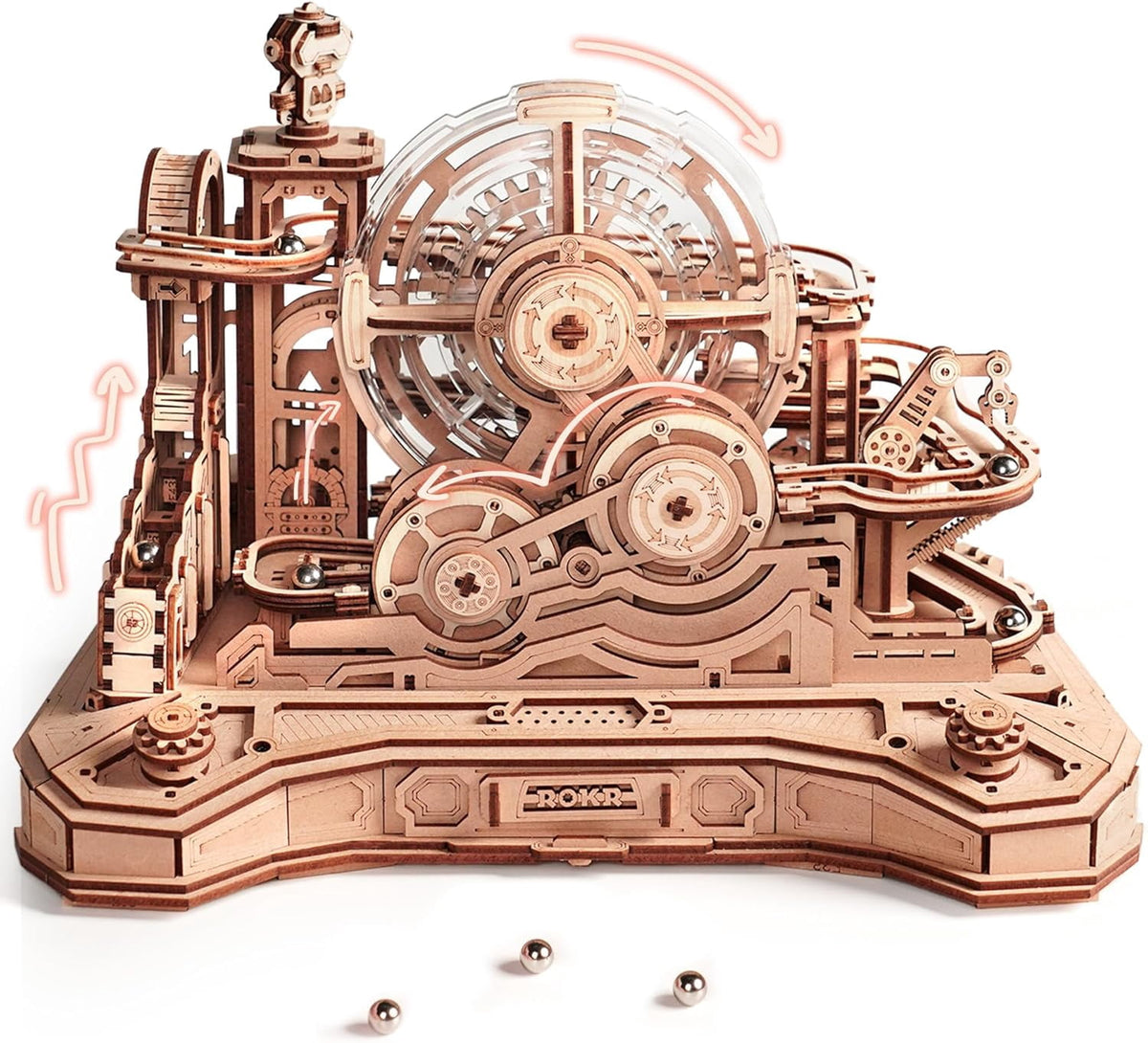 ROKR 3D Wooden Puzzle Gear Ball Challenge, Rotating Brain Teaser Engineering Educational PuzzleBall for Teens Adults Gift