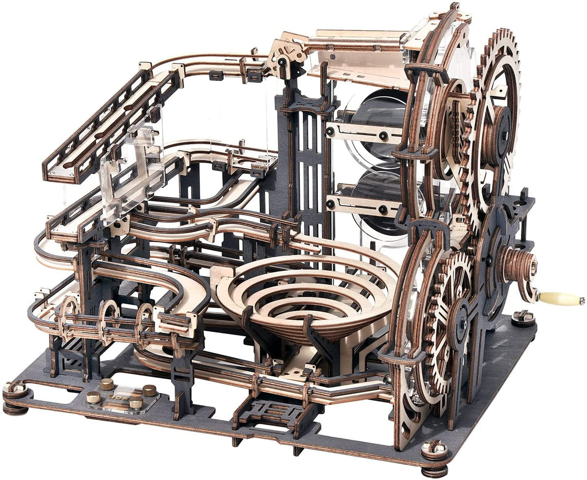 ROKR 3D Jigsaw Wooden Puzzle Marble Run Spaceport Electric Model Kit for Adults and Kids 472 Pieces
