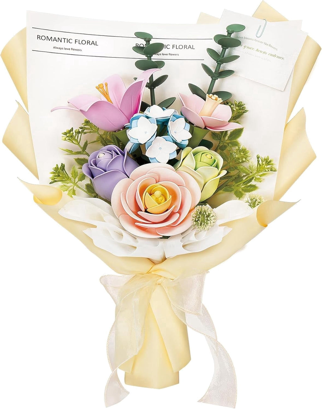 ROKR Spring Time Bouquet 3D Wooden Puzzle Kit, 165-Piece Artificial Flower Arrangement with Botanical Design, Home Decor Craft Gift
