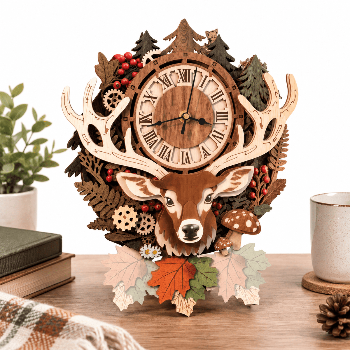 Butterfly Clock 3D Wooden Puzzle Clock DIY Mechanical Craft Kit for Adults Teens