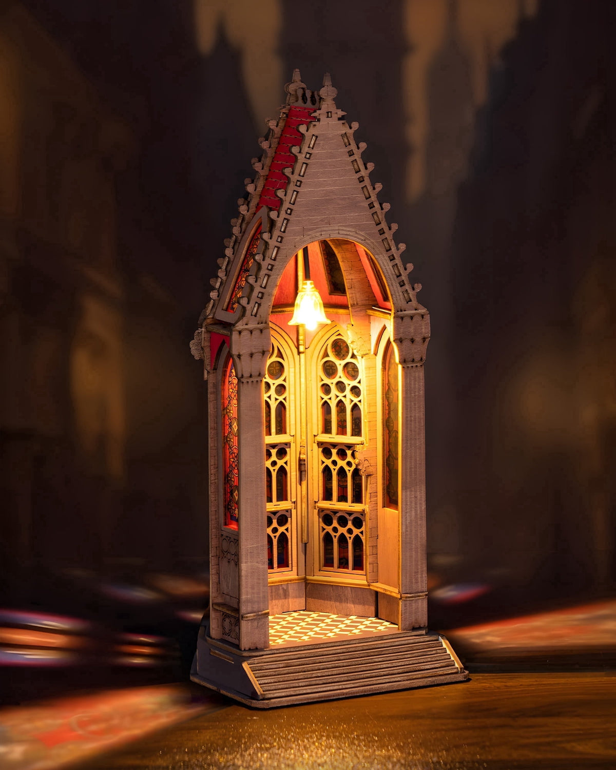 Robotime 3D Wooden Puzzles, Starry Dome Cathedral Wooden Model Kits for Adults to Build, DIY MIniature House Kit with LED for Home Decor, Gifts for Adults Kids