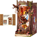 Robotime Fall into Wonder DIY Book Nook Kit, Wooden 3D Puzzle Bookends Craft Kit for Bookshelf Decor, Tiny House Building Set Gifts for Adults Teens