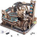 Robotime Wooden 3D Puzzles for Adults, Motorized Marble Machine Model Kit,Stem Building Kit