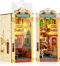 Rolife 3D Jigsaw Puzzle Wooden Model Building Kit Book Nook Romantic Venice Bookend Stand DIY Bookshelf Insert Decor Gift for Teen Adults