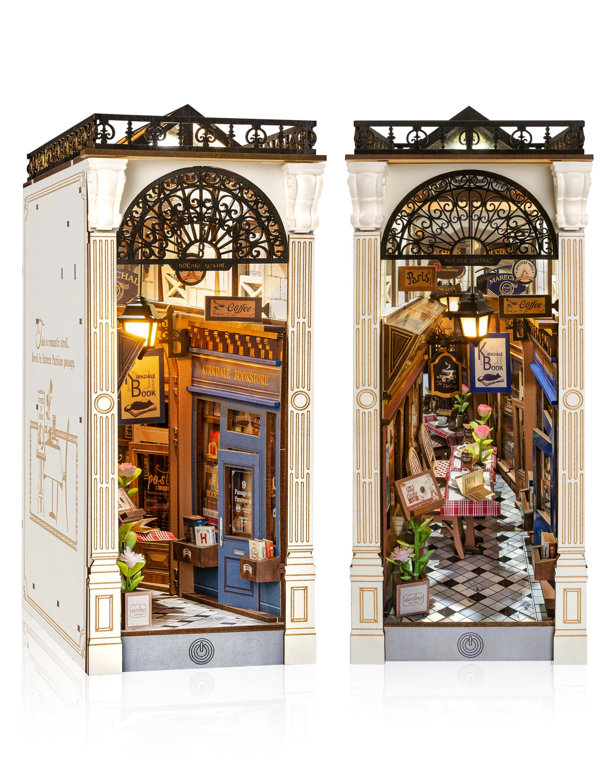 Rolife Book Nook 3D Jigsaw Puzzle Wooden Model Building Kit Decorative Bookend Stand DIY Bookshelf Insert Decor Gift for Teen Adults,Arcade Dating