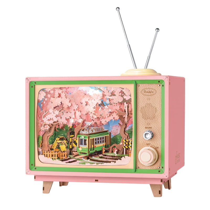 Rolife DIY Music Box, 3D Wooden Puzzle Sakura Dreamy Tour Model Kits, Brain Teaser Puzzles for Boys and Girls