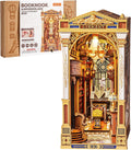 Rolife Library of Wonders 3D Puzzle Book Nook Kit, 10.4" Baroque Bookshelf Insert with Dual LED Lights, DIY Craft for Adults