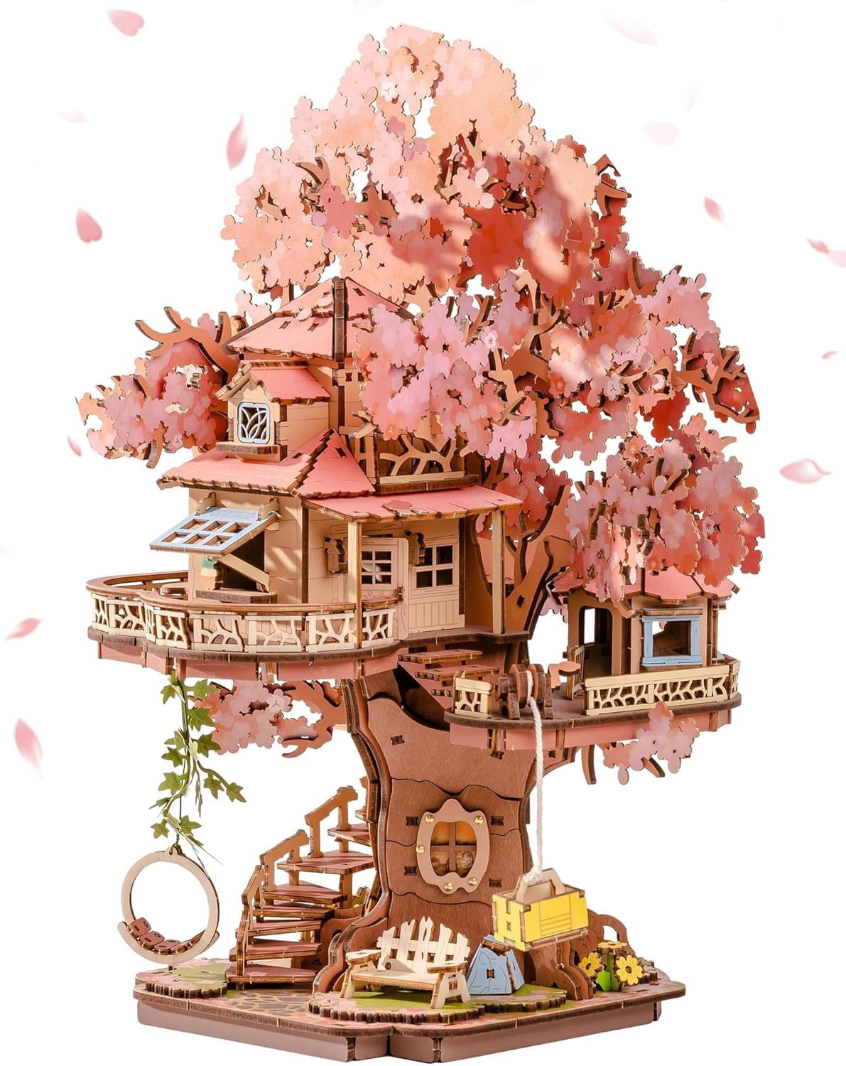 Rolife Sakura Tree House DIY Wooden 3D Puzzle Home Decor Toys for Adult Xmas Gift