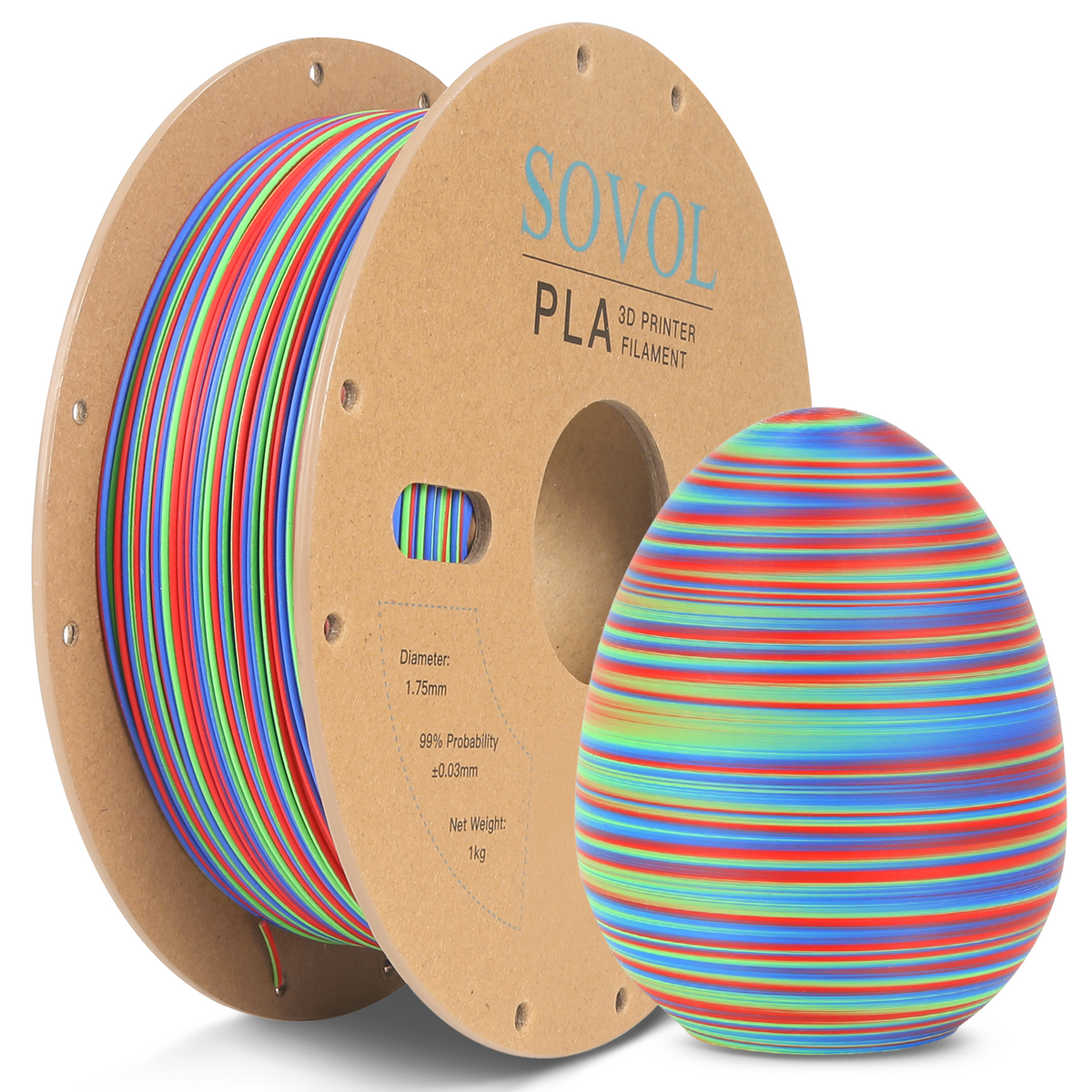 Sovol Silk PLA Filament with Blue Glitter 1kg 1.75mm, Color Changeable 3D Printer Filament 2.2lbs, Chameleon Shiny PLA Material +/-0.03mm, Shimmering 3D Printing Filament, Galaxy Blue