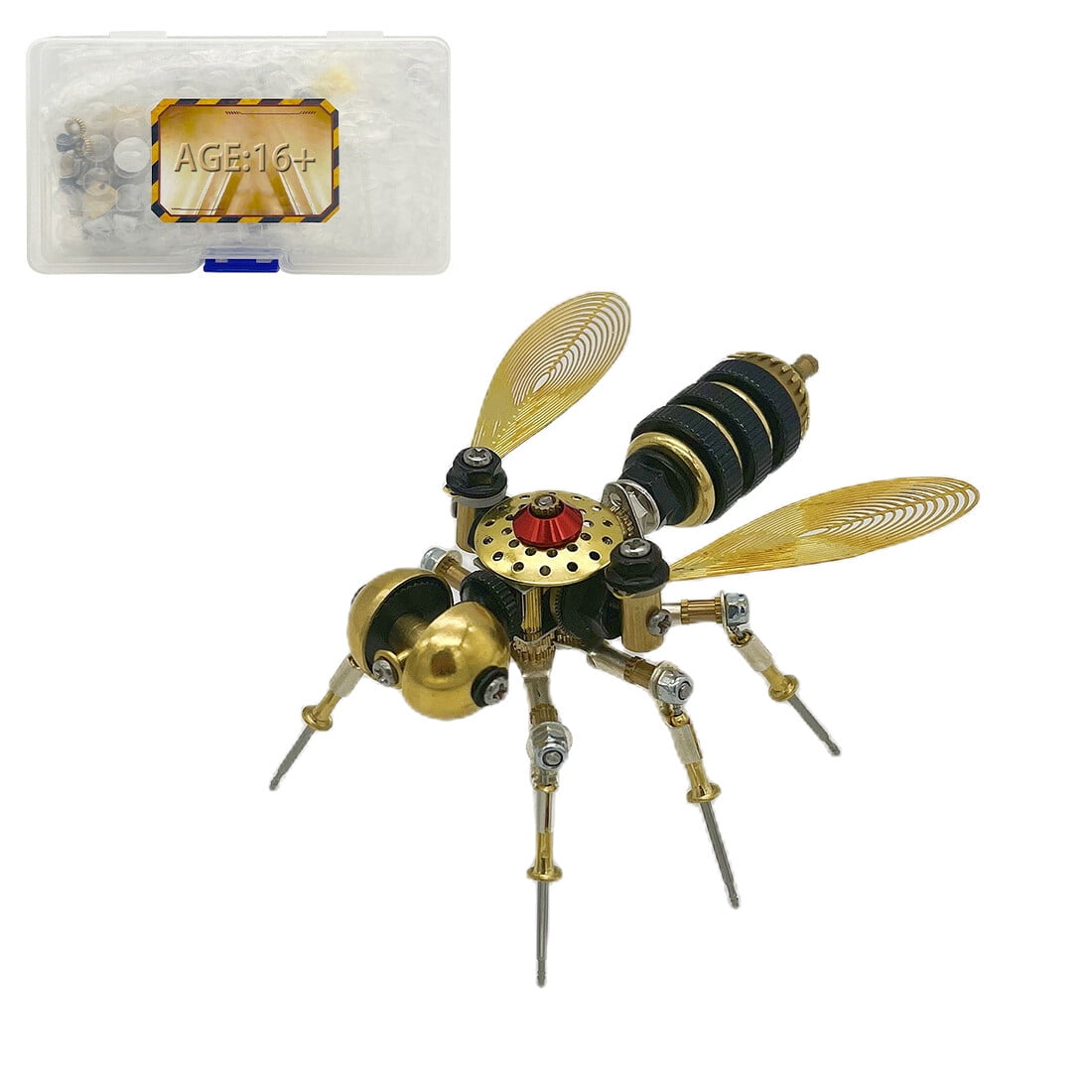 3-in-1 Steampunk Insect Metal Model Kit, Mosquito, Deck Insect & Bee Brass Puzzle Assembly Set, 270PCS 3D Jigsaw Puzzles for Adults