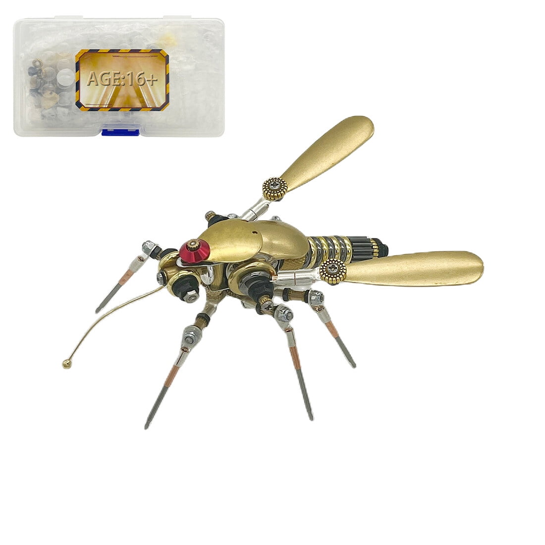 3-in-1 Steampunk Insect Metal Model Kit, Mosquito, Deck Insect & Bee Brass Puzzle Assembly Set, 270PCS 3D Jigsaw Puzzles for Adults