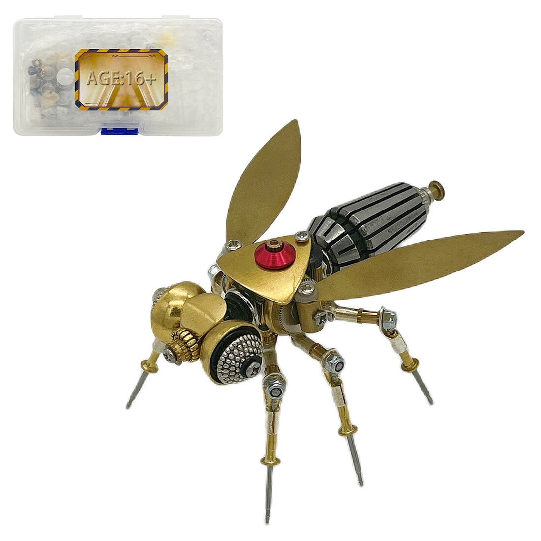 3-in-1 Steampunk Insect Metal Model Kit, Mosquito, Deck Insect & Bee Brass Puzzle Assembly Set, 270PCS 3D Jigsaw Puzzles for Adults