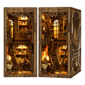 Strucwood DIY Book Nook Kit Ancient Book Wooden Puzzles with LED Dust Cover,3D Crafts Hobbies,Gifts for Adults（BV02-008）