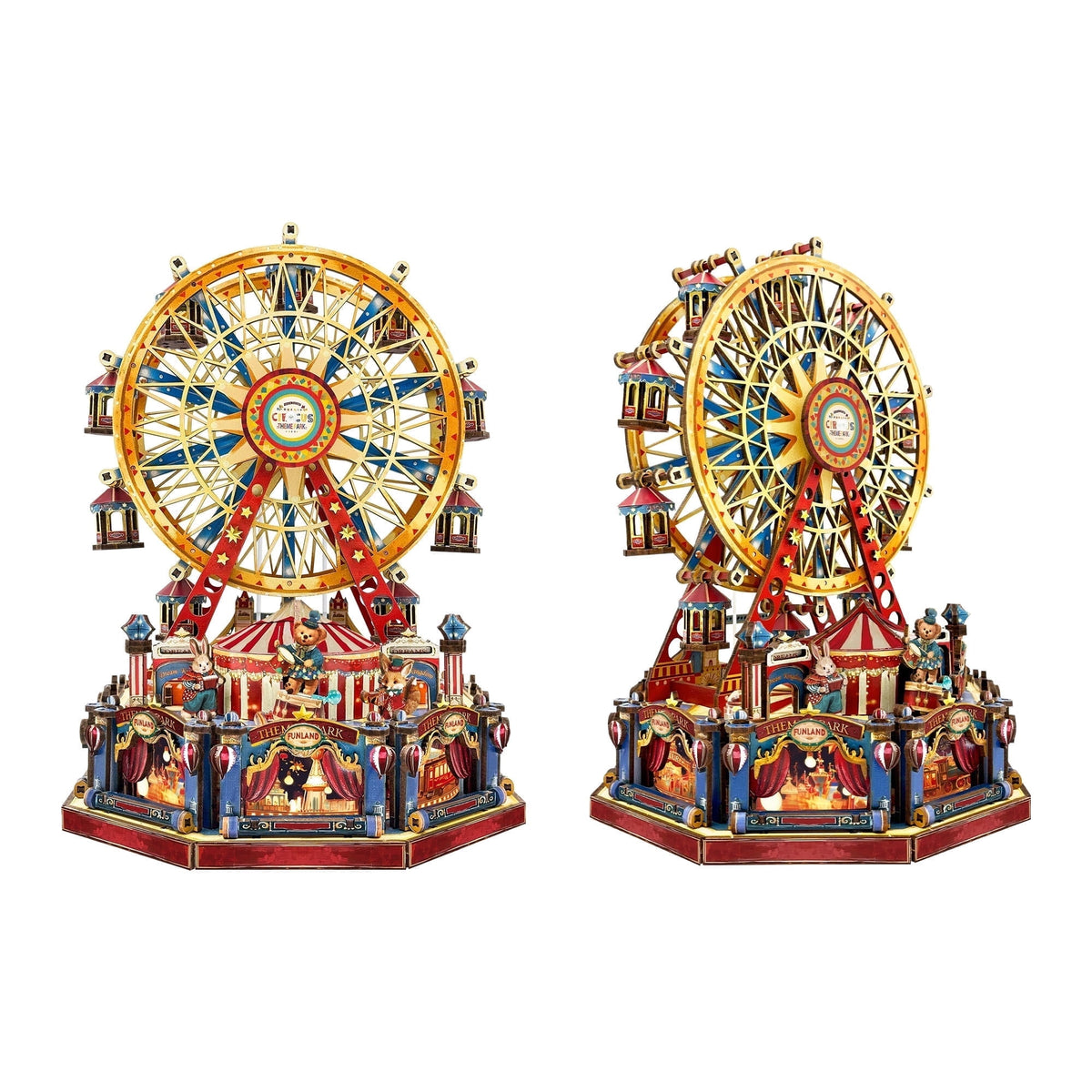 Strucwood DIY Book Nook Kit Century Ferrls Wheel Wooden Puzzles with LED Lights,3D Crafts Hobbies,Gifts for Adults（SQ-69）