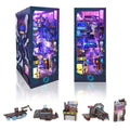 Strucwood DIY Book Nook Kit Endless Dimensions Wooden Puzzles with LED Dust Cover,3D Crafts Hobbies Gifts for Adults（SQ-18）