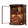 Structwood DIY Book Nook Kit Wisdom Rings Book Repository Wooden Puzzle 3D Miniature Doll House Model with Sensor LED Lights Gift for Adults(AH01-005)
