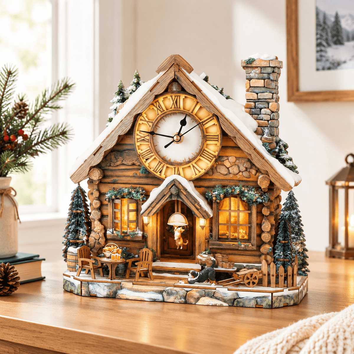 Fire Phoenix Wooden 3D Puzzle Clock DIY Model Kit for Adults
