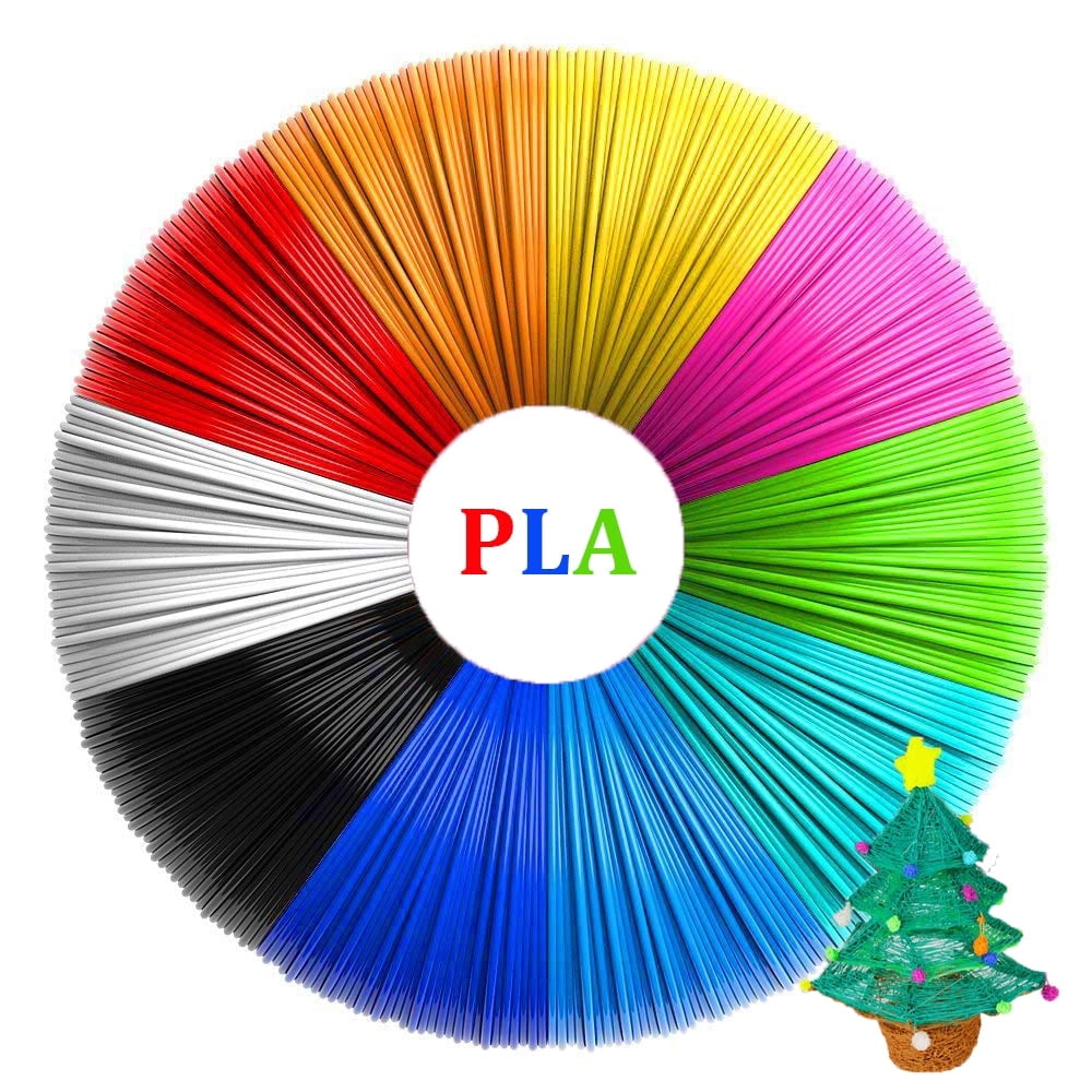 TekDeals 20 Colors 3D Pen Printer PLA Filament Refills High Precision, 1.75 mm Dia., 323 Feet