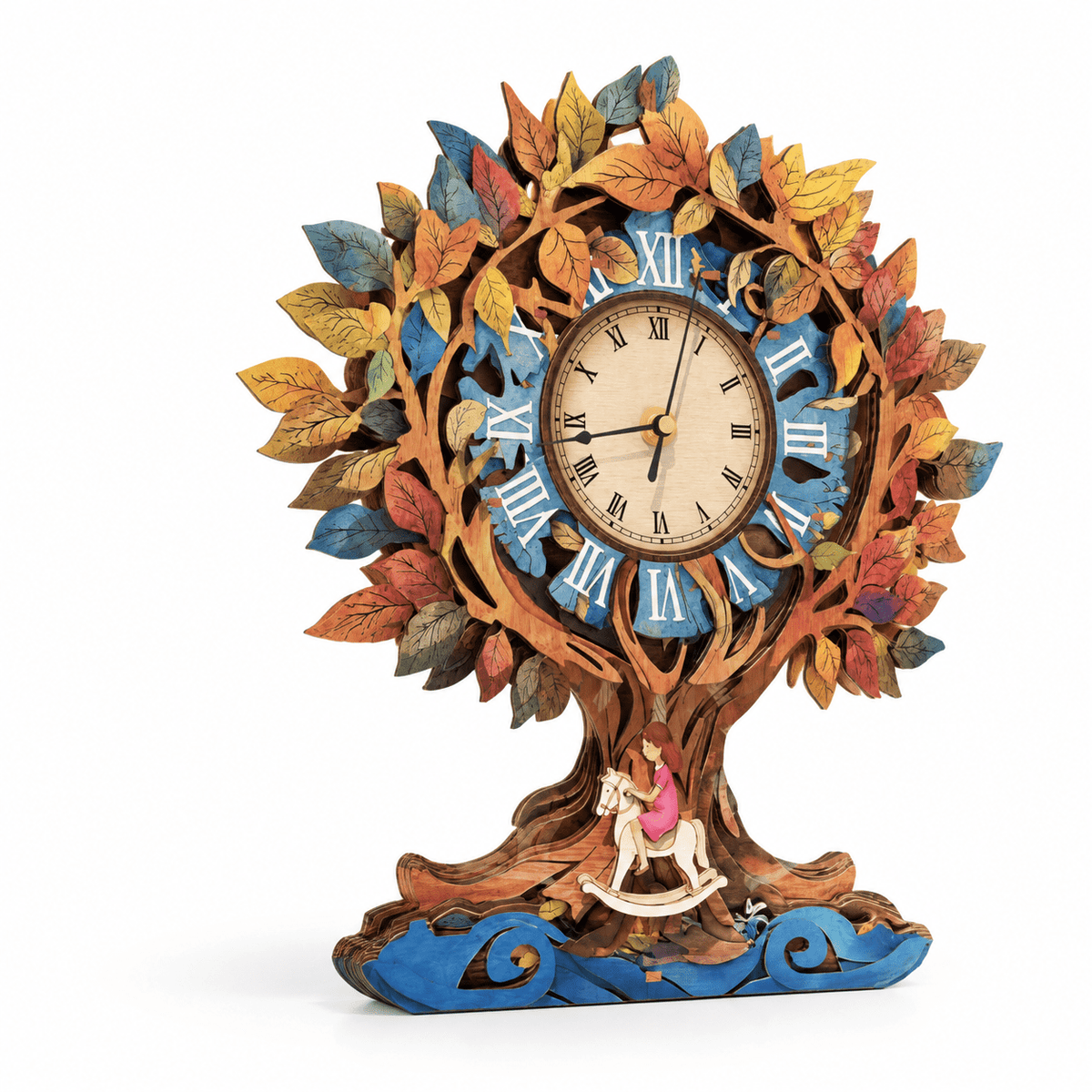 Wooden House Clock 3D Puzzle DIY Mechanical Clock Kit for Adults Teens