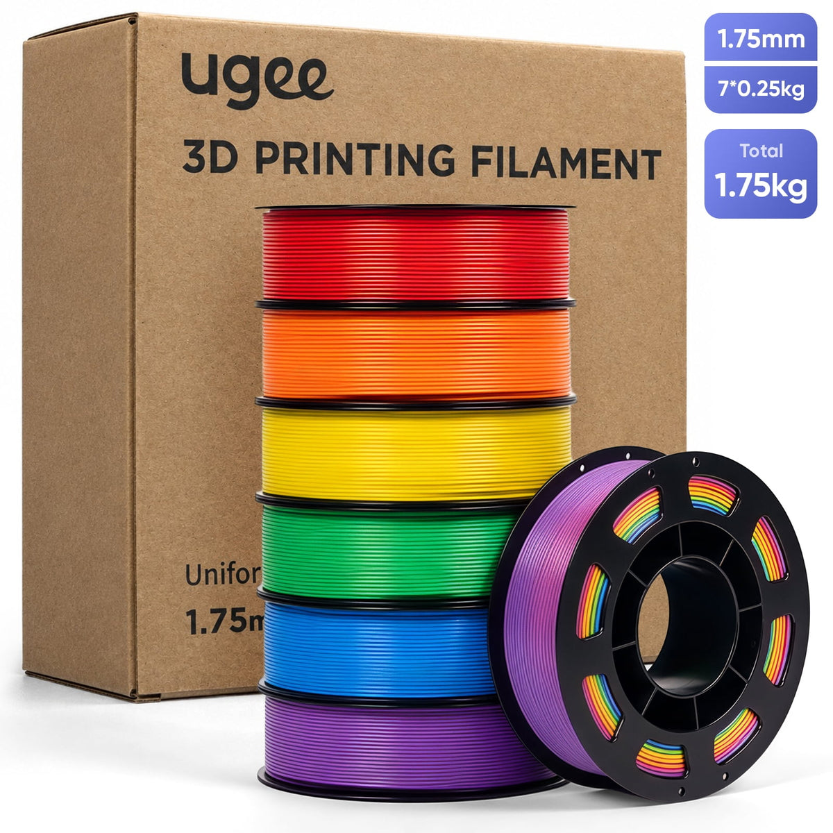UGEE PLA 3D Printer Filaments, White