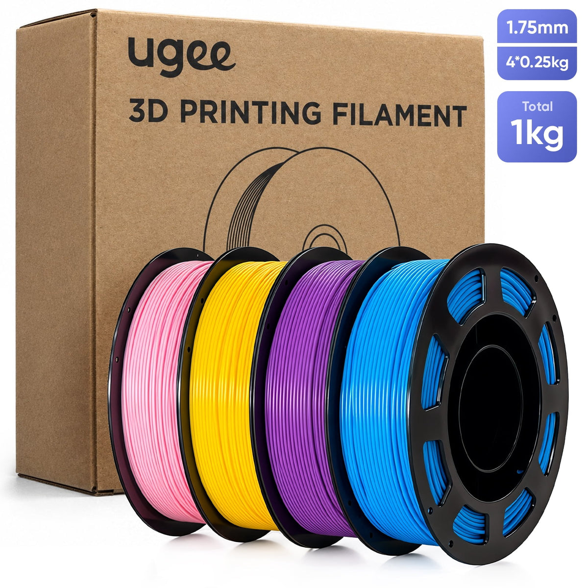 UGEE PLA 3D Printer Filaments, White