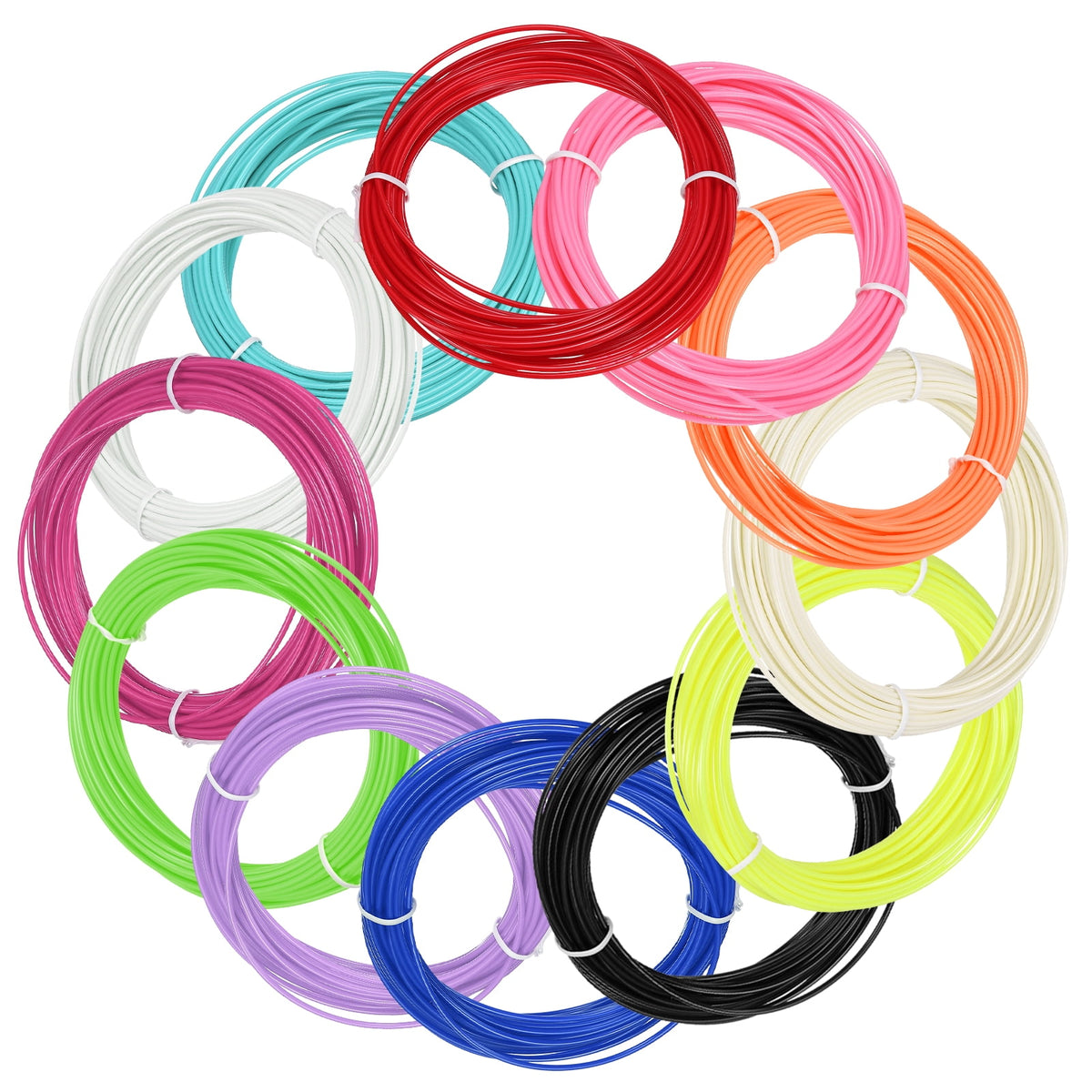 Uxcell 1.75mm ABS 3D Pen Printer Filament Refill, Each Color 16.4ft Total 197ft, 12 Color