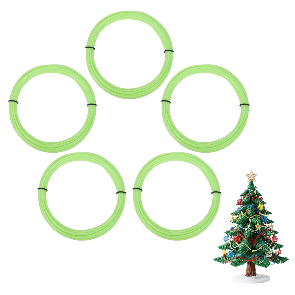 Uxcell 3D Pen Filament 5Pcs 1.75mm Total Length 82 Feet Light Green PLA