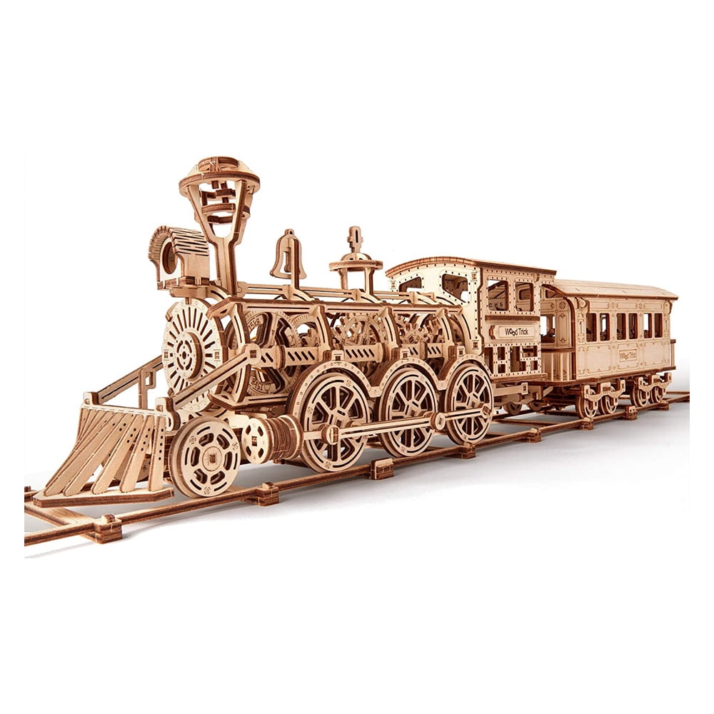 Wood Trick 3D Locomotive Wooden Puzzle Train Model Mechanical Building Kit