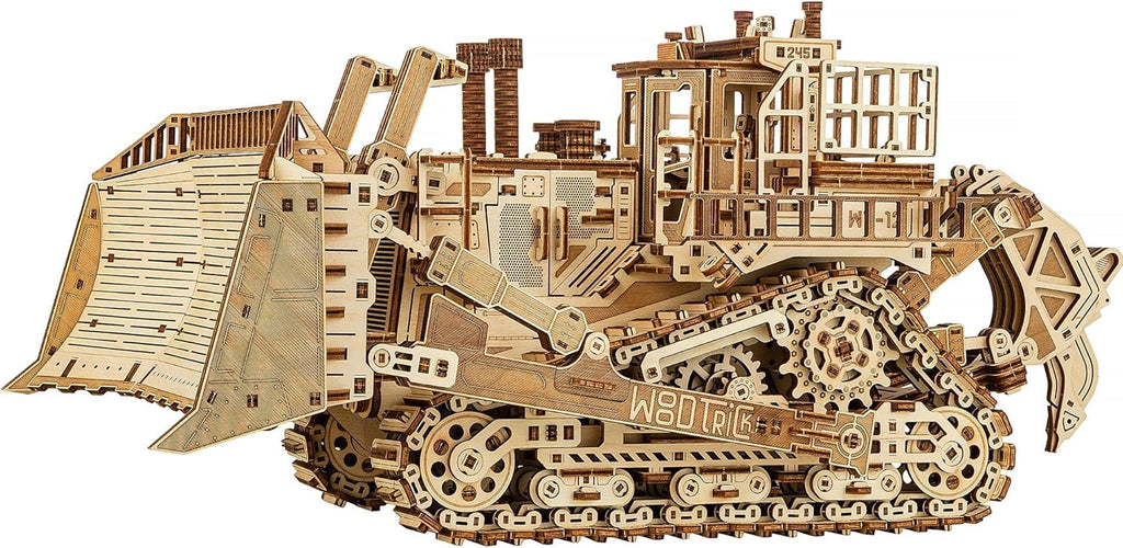 Wood Trick Terrain Titan - Rides up to 10ft - 19x11″ - Moving Blade & Rear Hook - 3D Wooden Puzzles for Adults to Build - Engineering DIY Models for Adults to Build