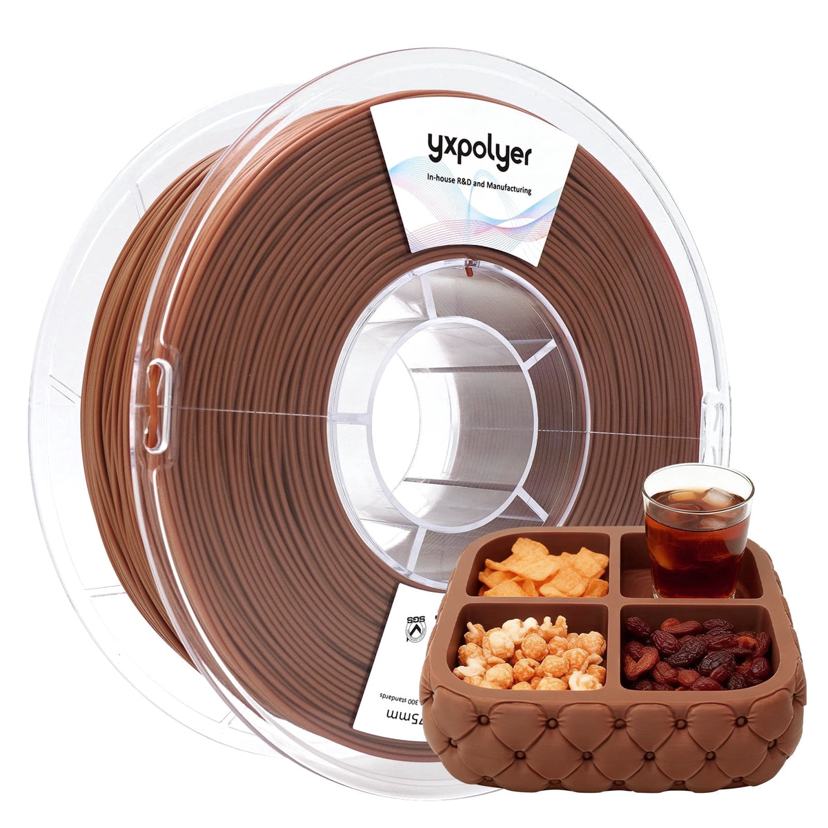 YXPOLYER PLA Filament Food Grade 1.75mm 1kg for 3D Printing, PLA+ Skin Flesh Tone 3D Printer Filament AMS-Compatible