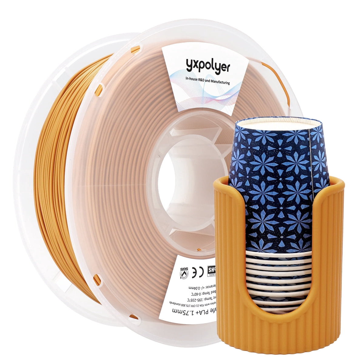 YXPOLYER PLA Filament Food Grade 1.75mm 1kg for 3D Printing, PLA+ Skin Flesh Tone 3D Printer Filament AMS-Compatible