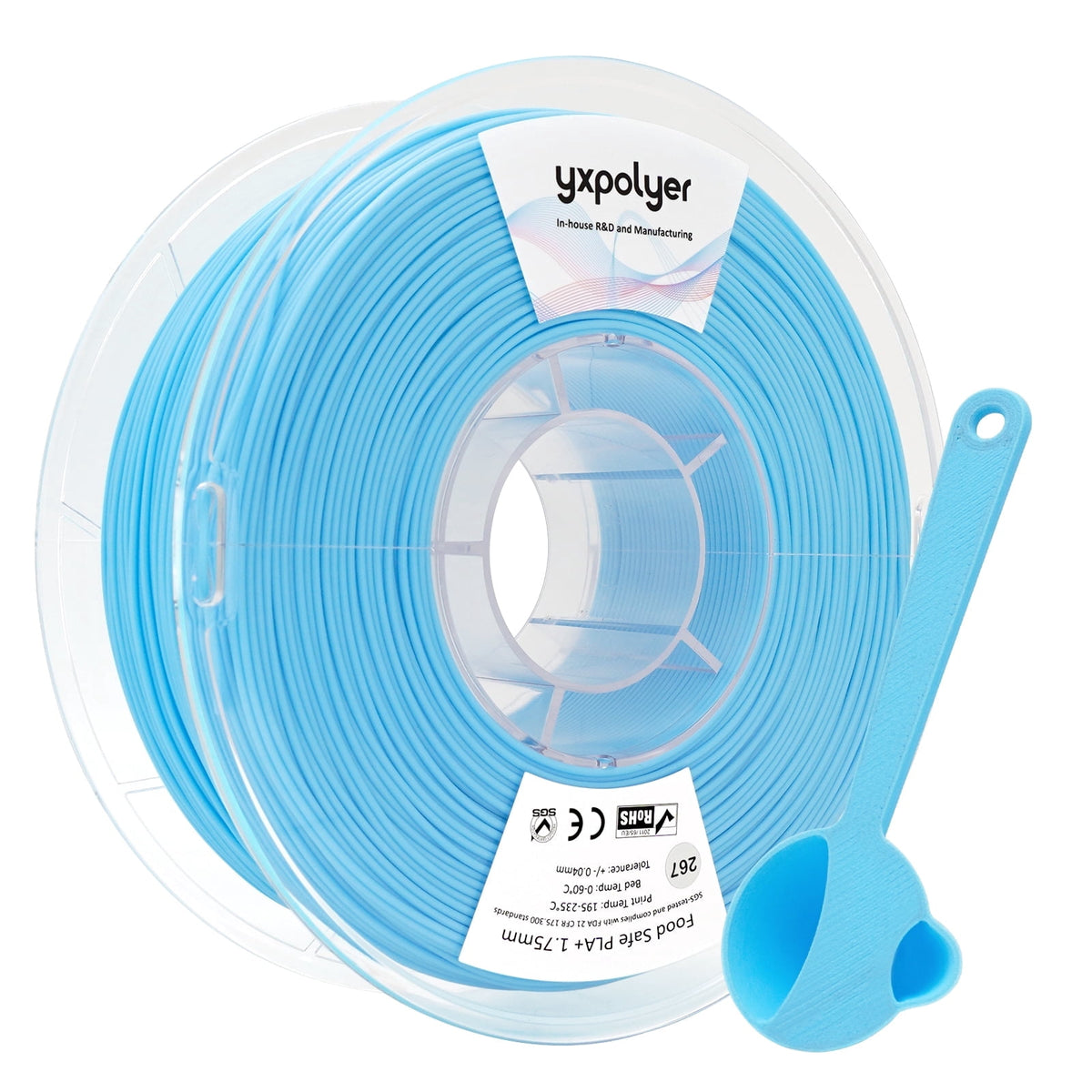 YXPOLYER PLA Filament Food Grade 1.75mm 1kg for 3D Printing, PLA+ Skin Flesh Tone 3D Printer Filament AMS-Compatible