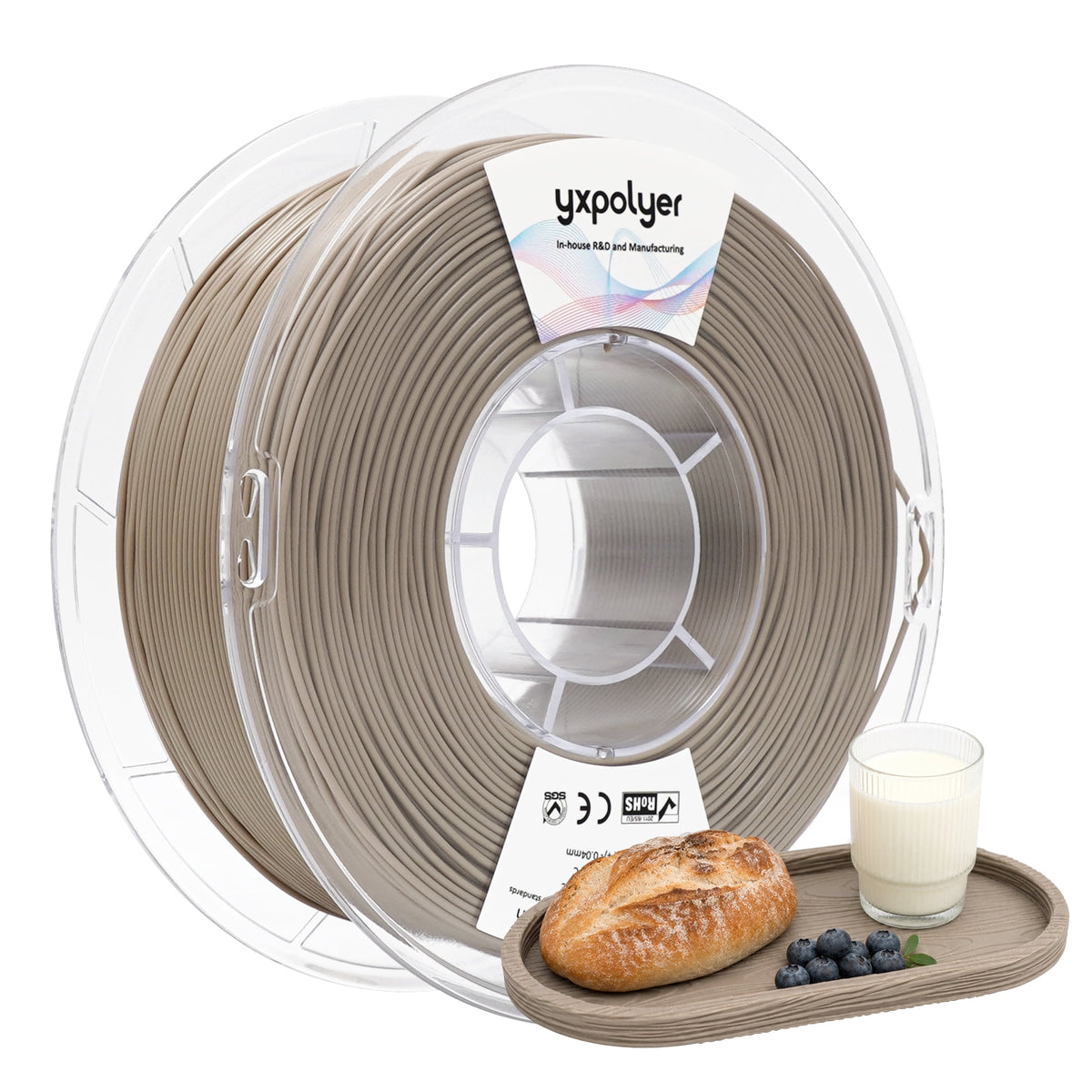 YXPOLYER PLA Filament Food Grade 1.75mm 1kg for 3D Printing, PLA+ Skin Flesh Tone 3D Printer Filament AMS-Compatible