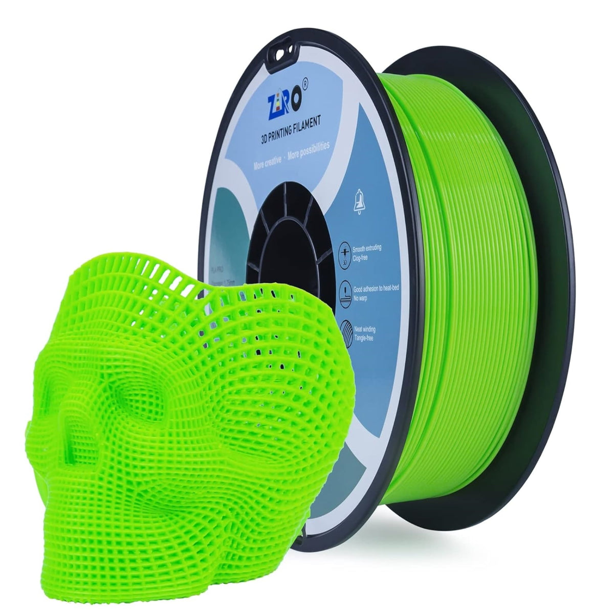 Ziro 3D PLA PRO Filament, 1.75mm 1kg, Metallic Silver