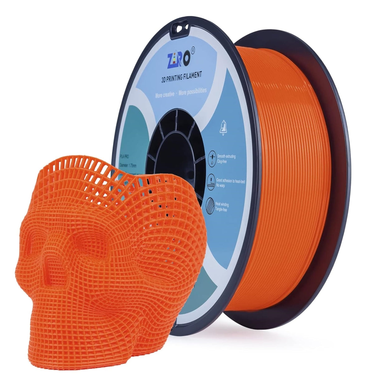Ziro 3D PLA PRO Filament, 1.75mm 1kg, Metallic Silver